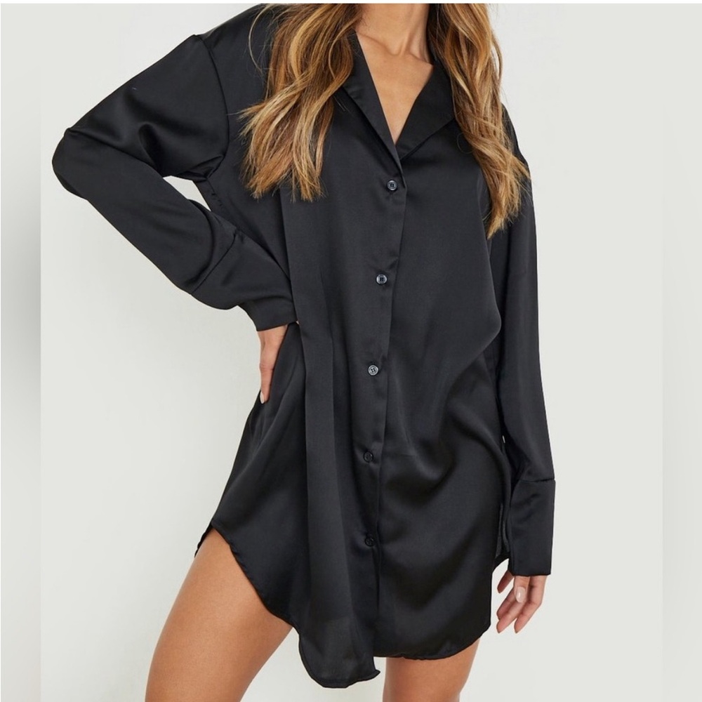 Express  satin Portofino Shirt dress